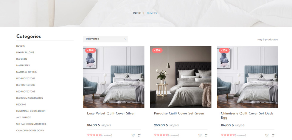 Shop page