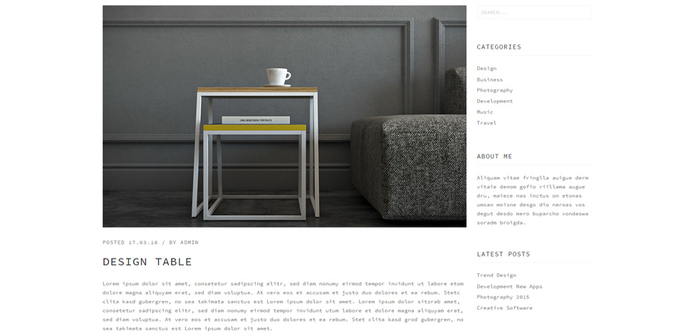 Blog post page