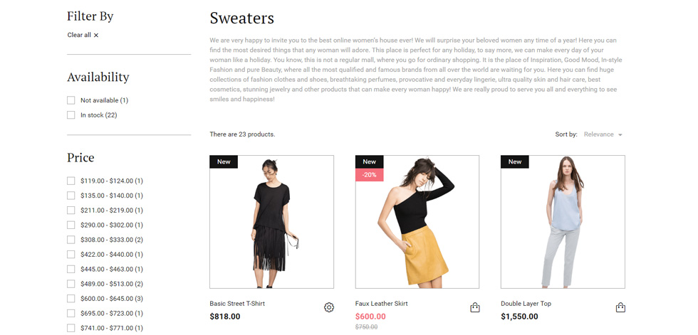 Category page
