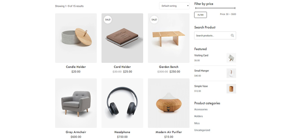 Shop page
