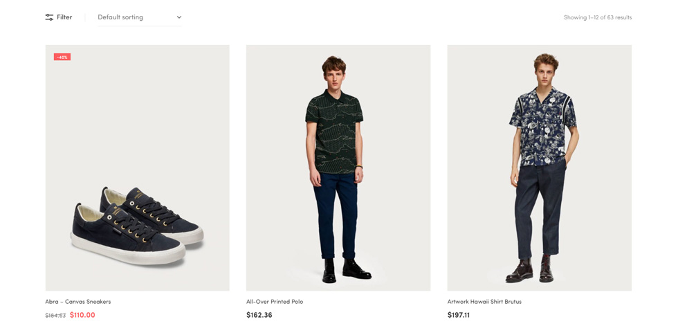 Shop page