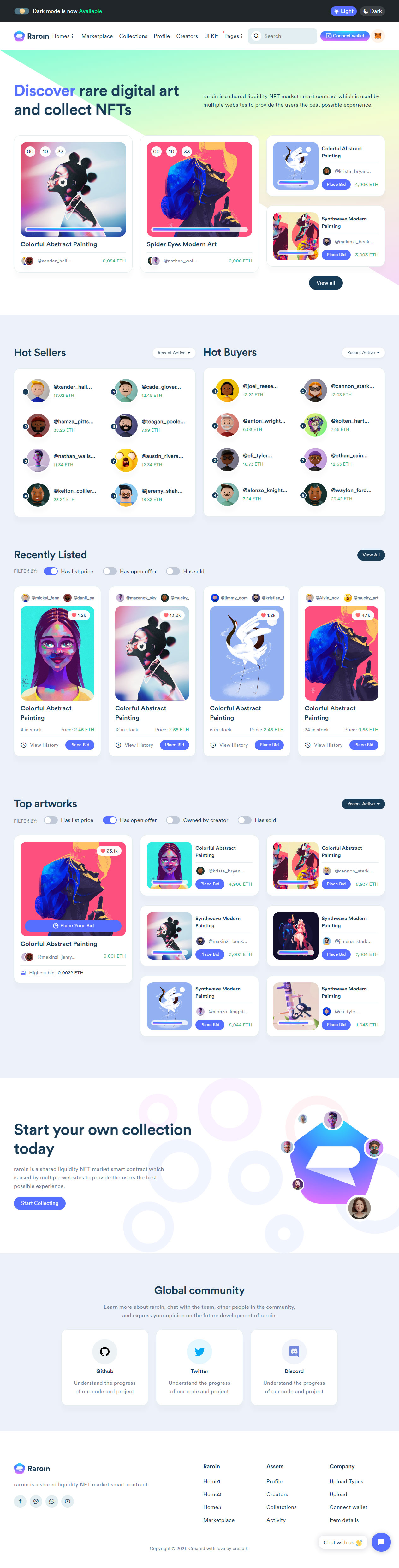 Raroin NFT Marketplace Theme