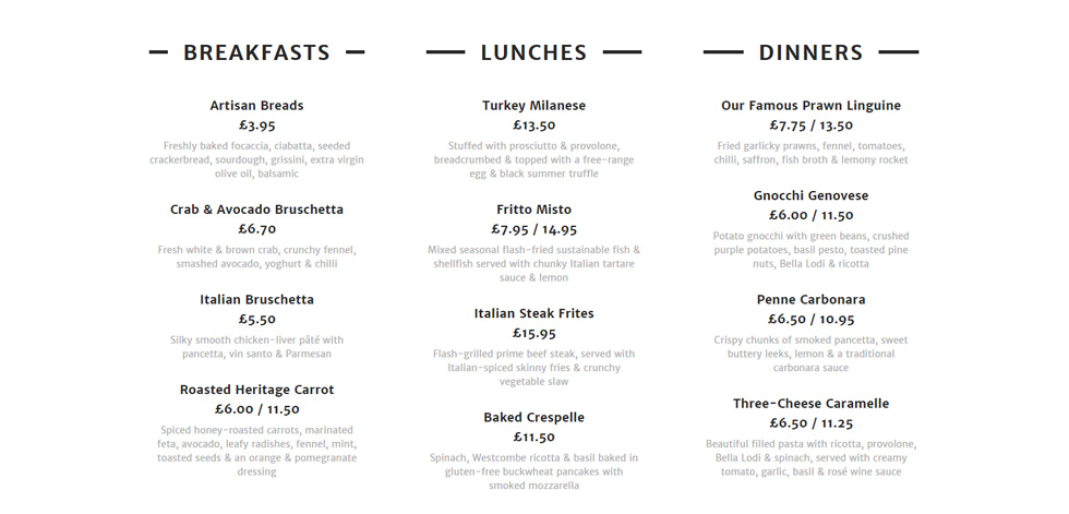 Food Menu