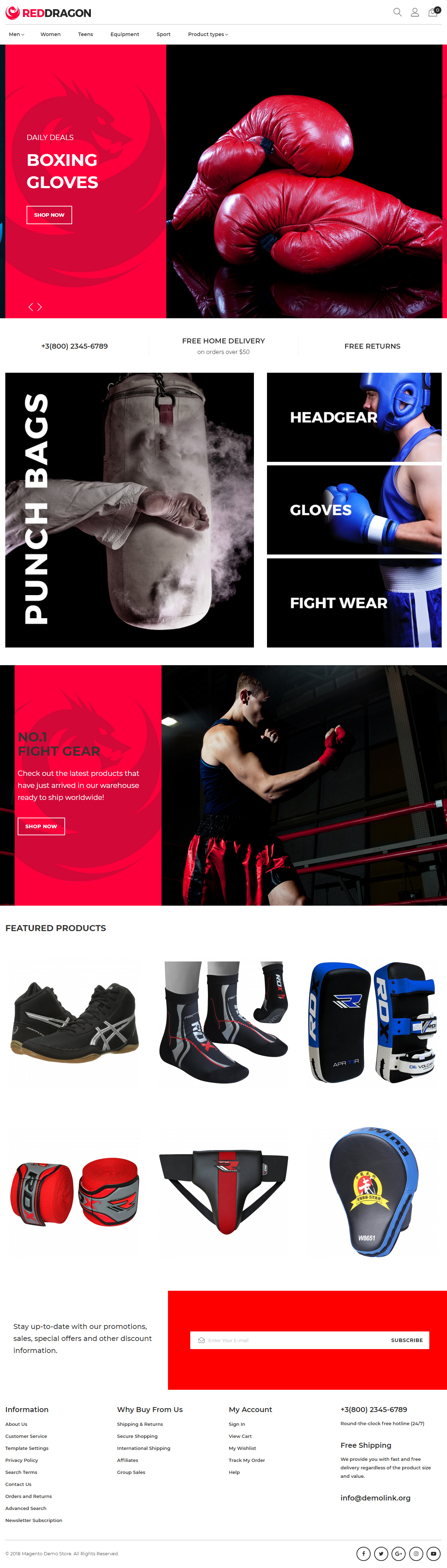 RedDragon Martial Arts Magento Themes