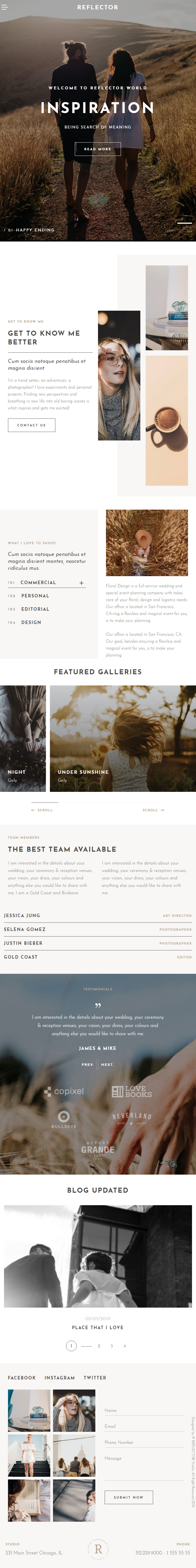 Reflector – Premium Responsive Photography WordPress Theme theme — Tablet preview