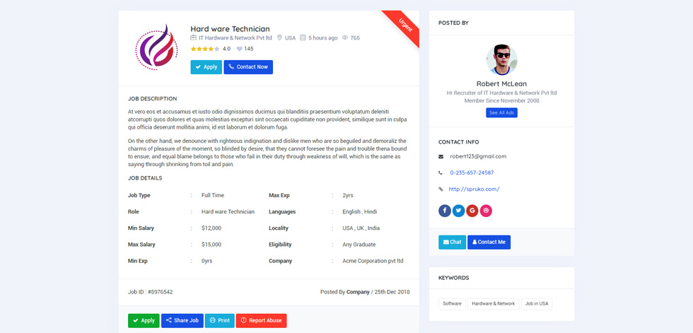 Job details