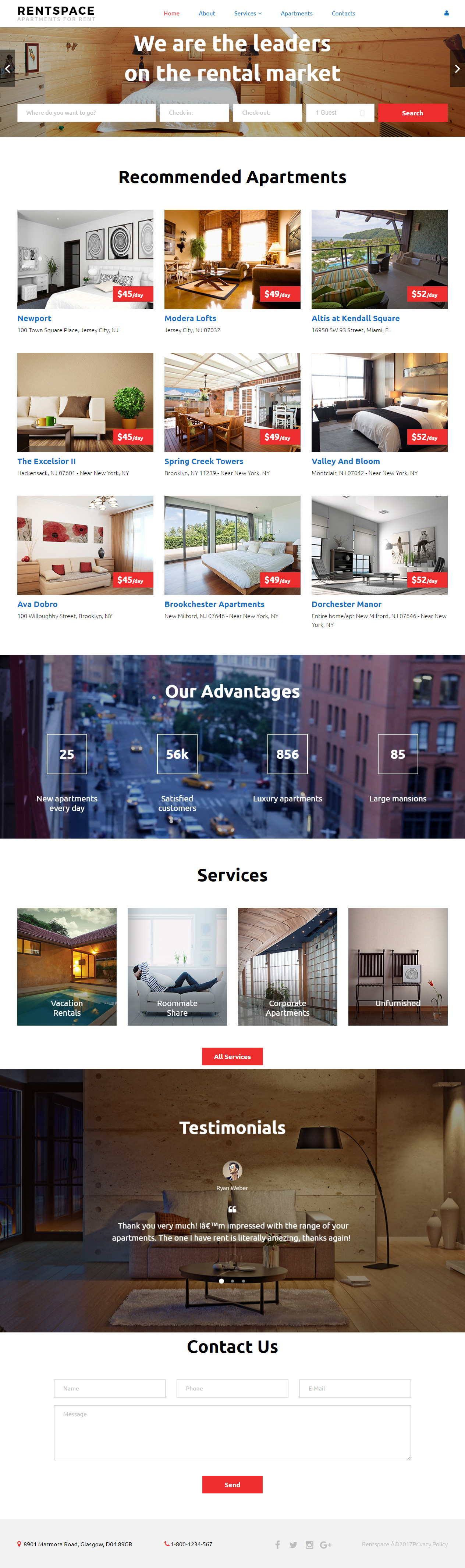 Rentspace Real Estate Website Templates