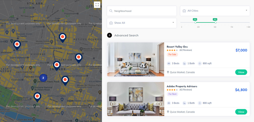 Property listing