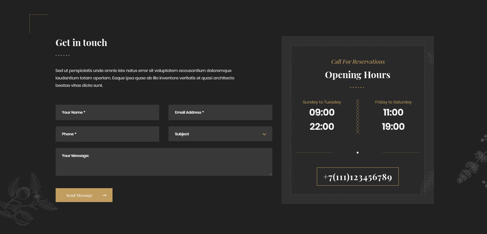 Contact page