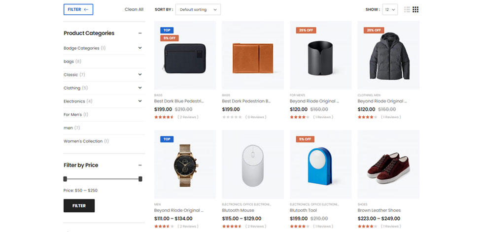 Category page