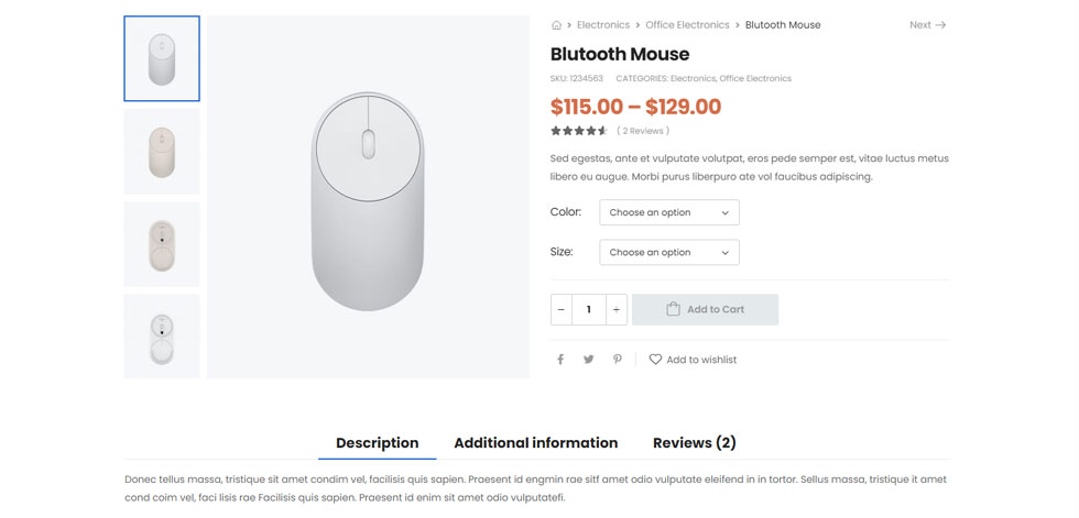Product page