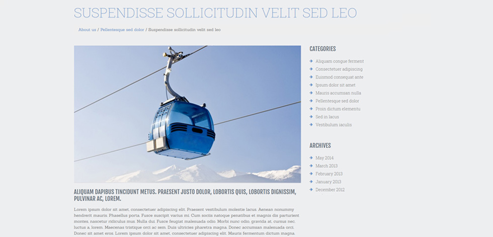 Blog post page