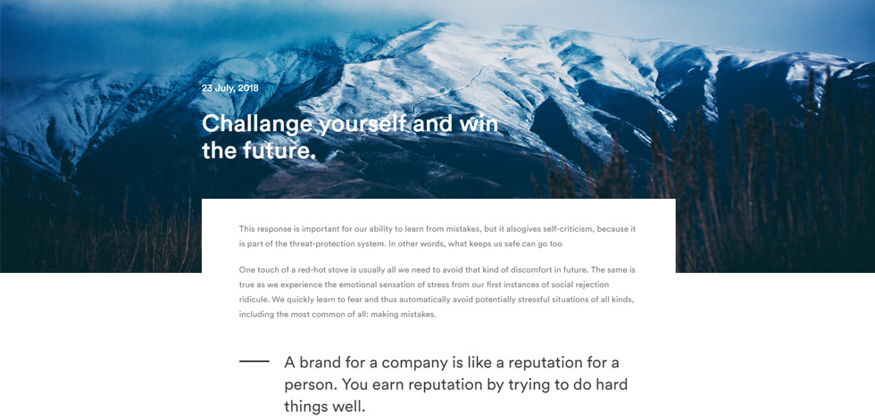 Blog post page