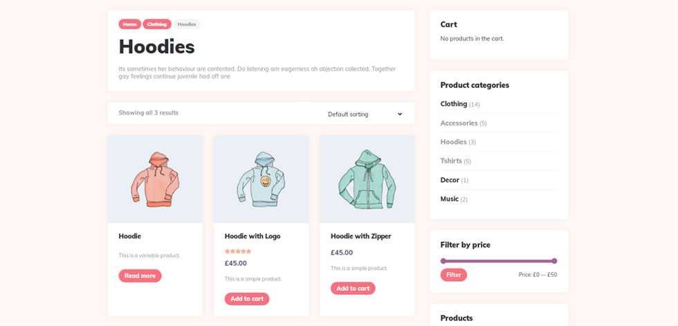 Shop page