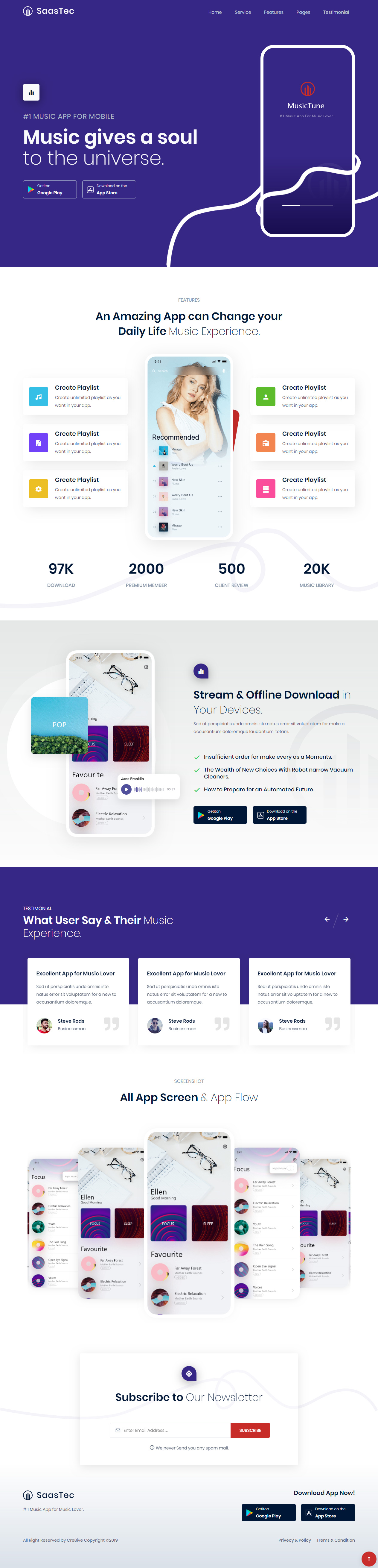 Saastec HTML5 Mobile App Template