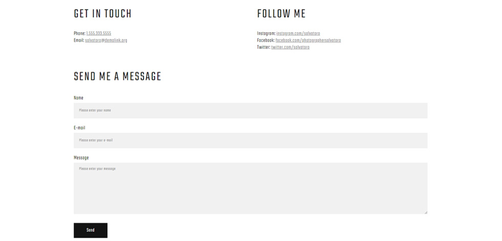 Contact page