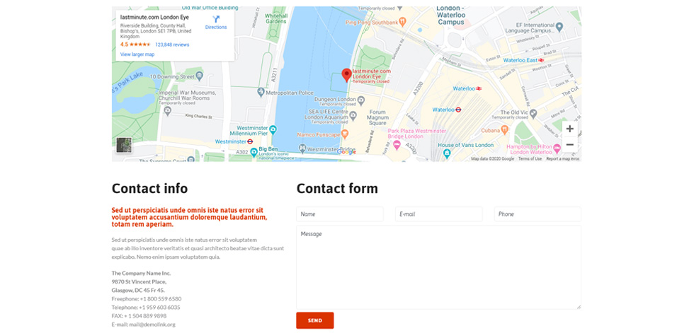 Contact page