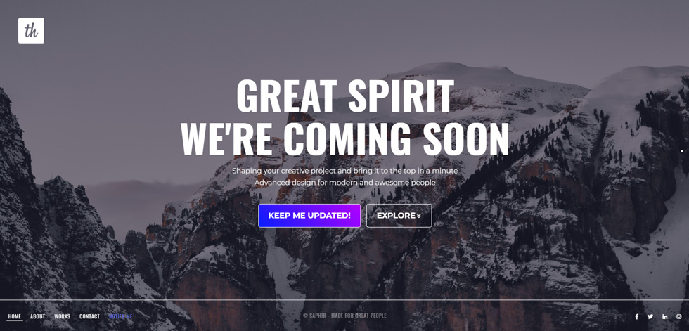 Welcome screen