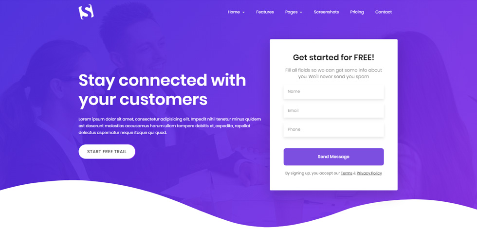 Welcome screen