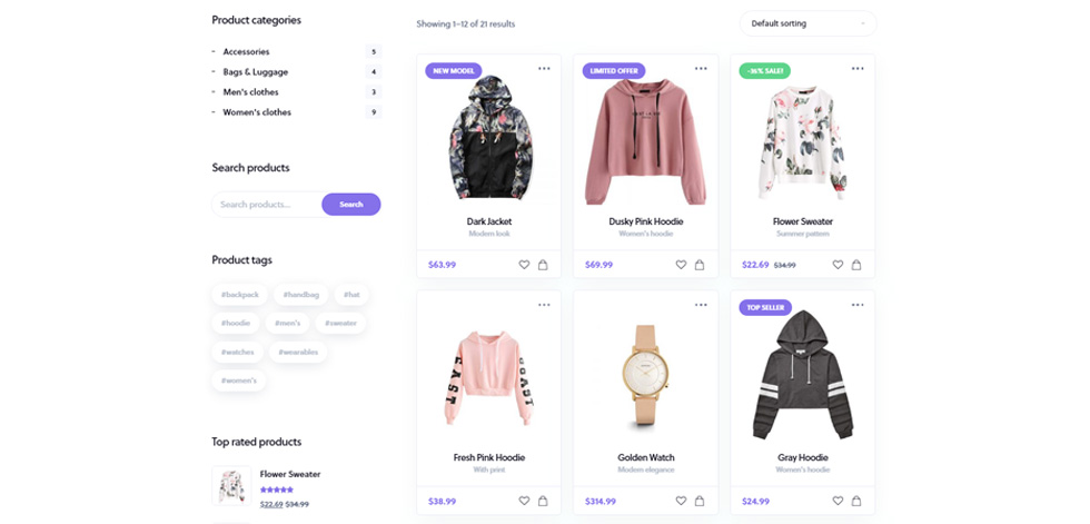 Shop page