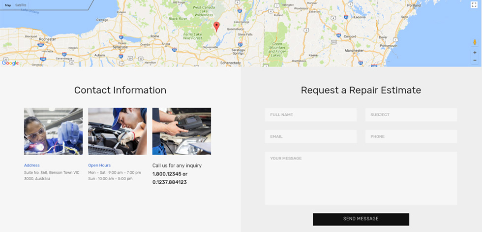 Contact page