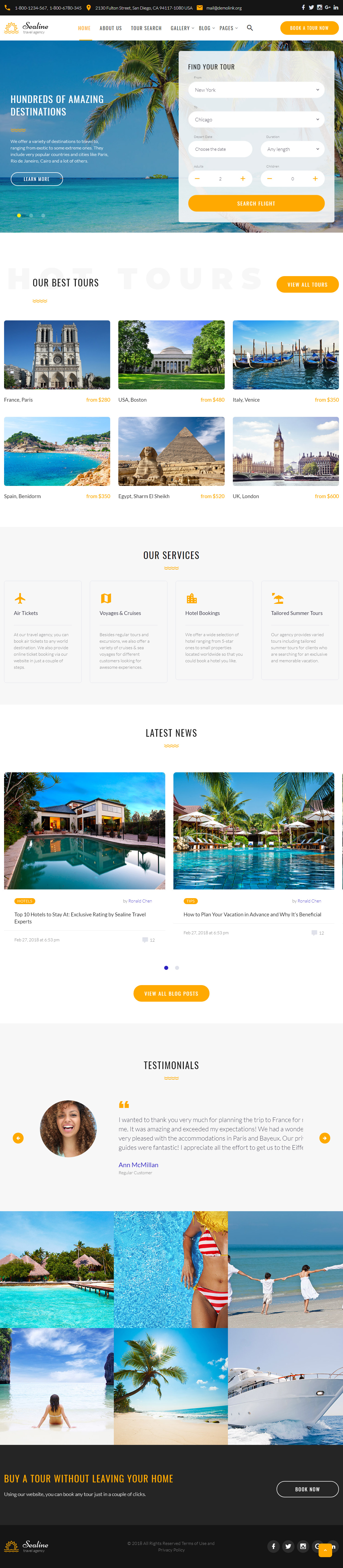 Sealine Hotel HTML5 Templates