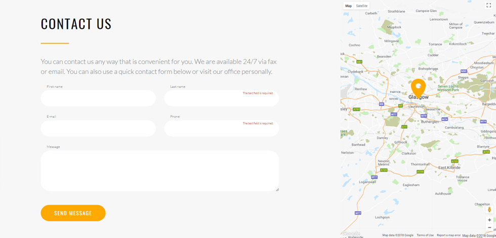 Contact page