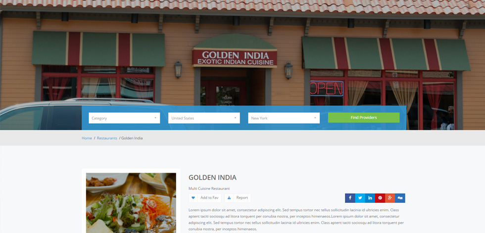 Provider page