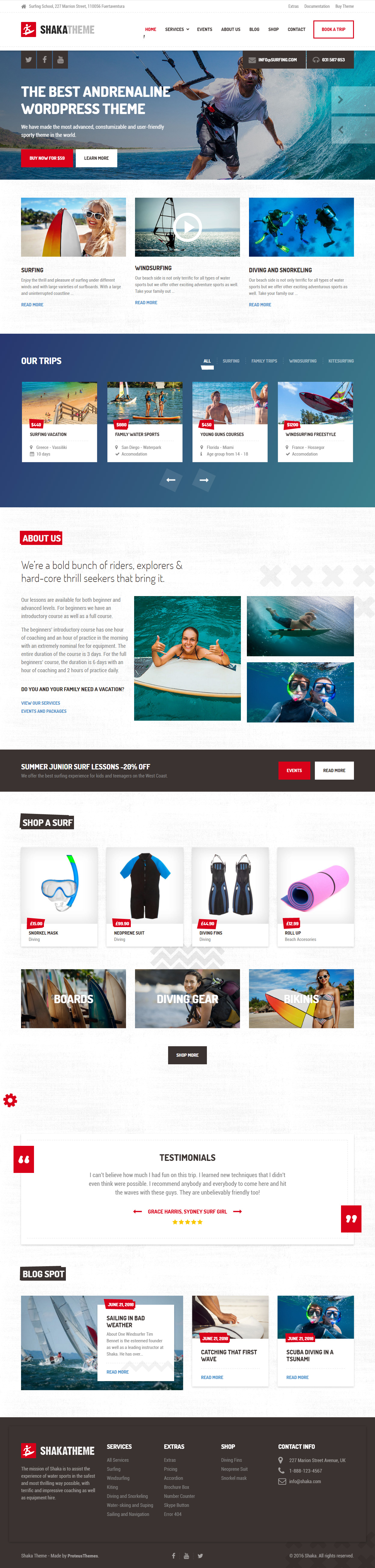 Shaka WordPress Watersport Theme