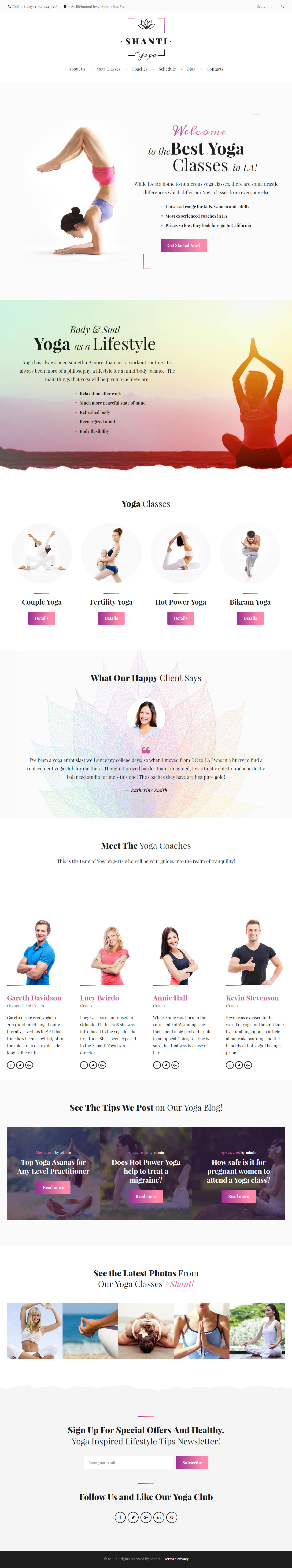 Shanti WordPress Yoga Theme