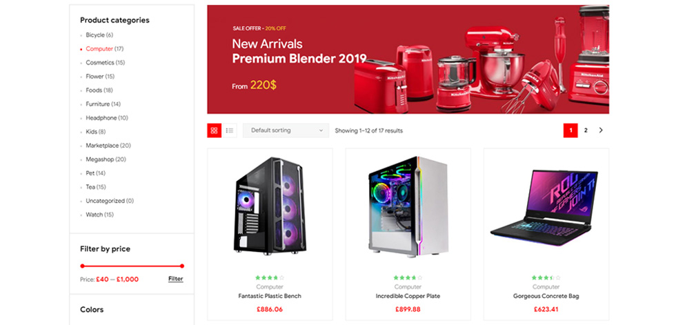 Shop page