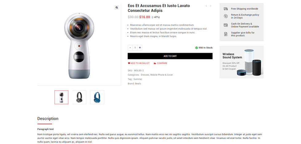 Product page