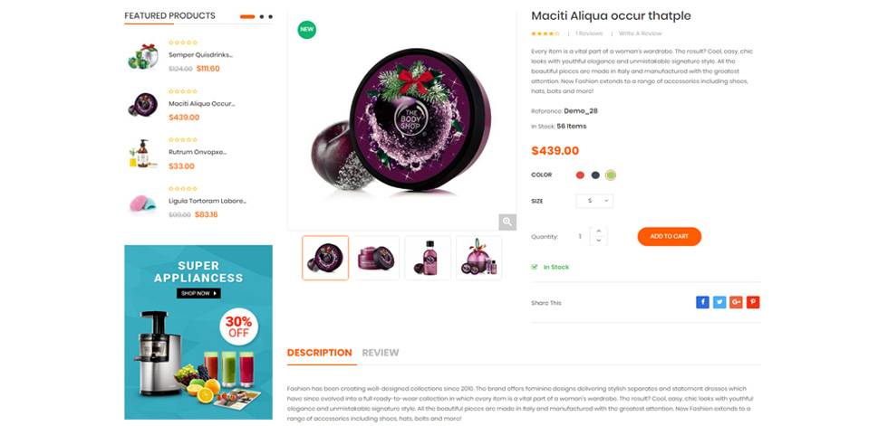 Product page