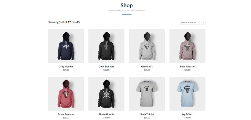 Shop page