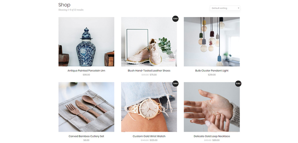 Shop page