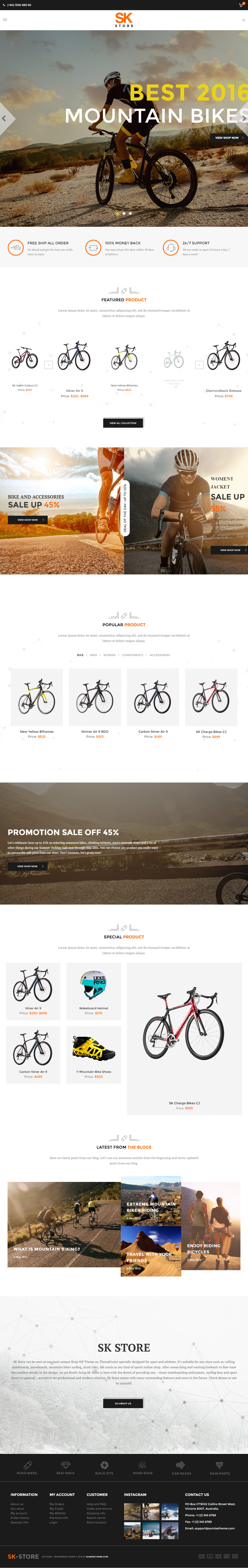 SK Store WordPress Bicycle Theme