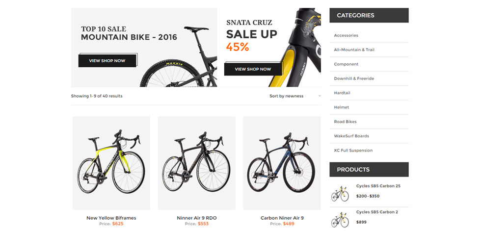 Shop page