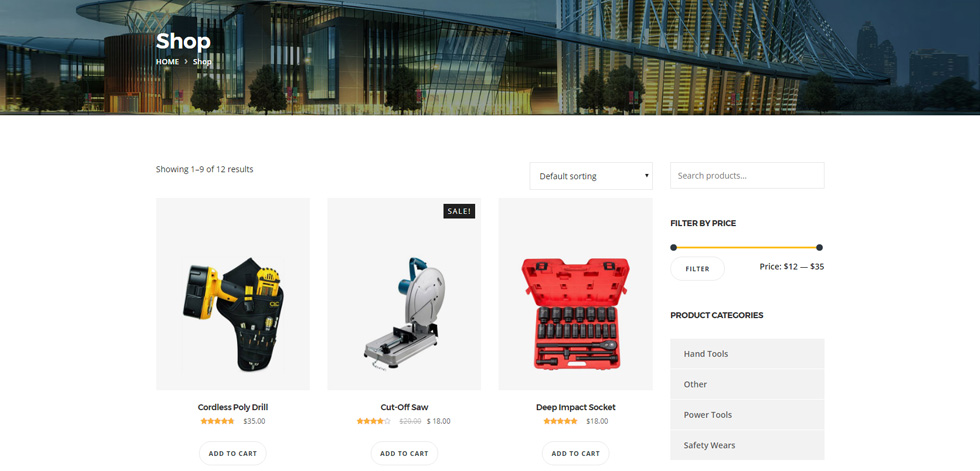 Shop page