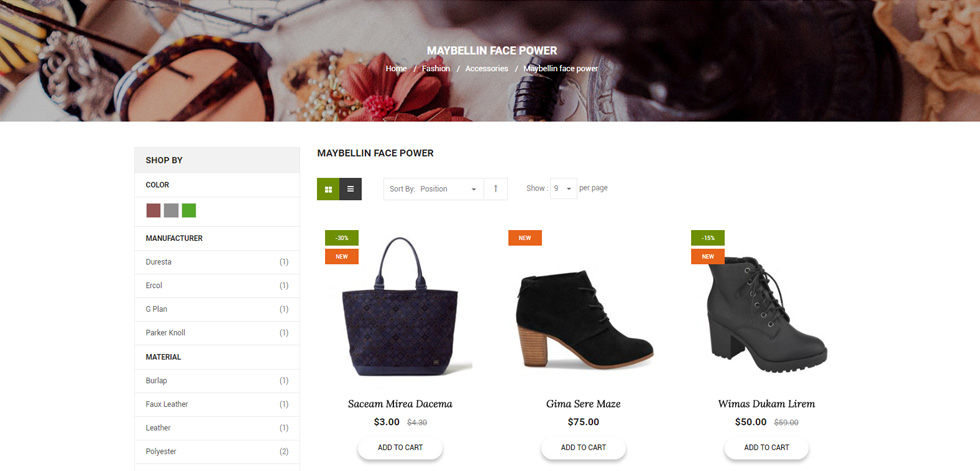 Category page