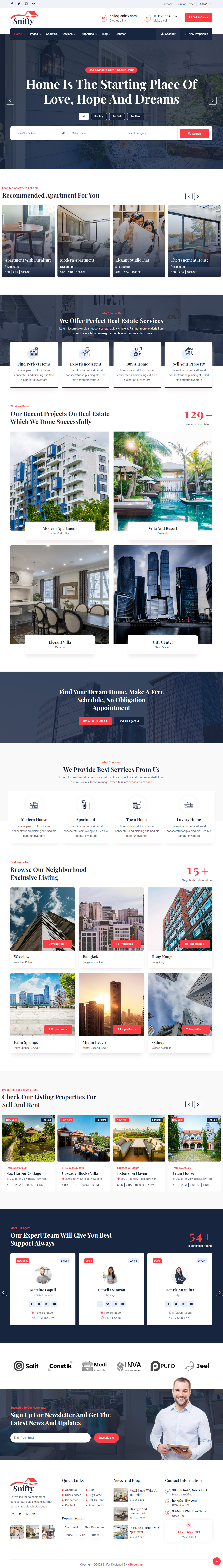 Snifty Real Estate Website Templates