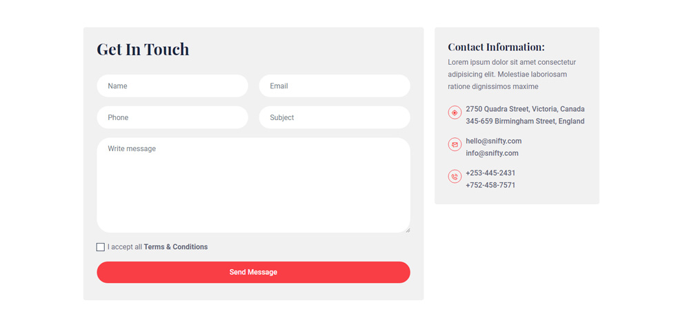 Contact page