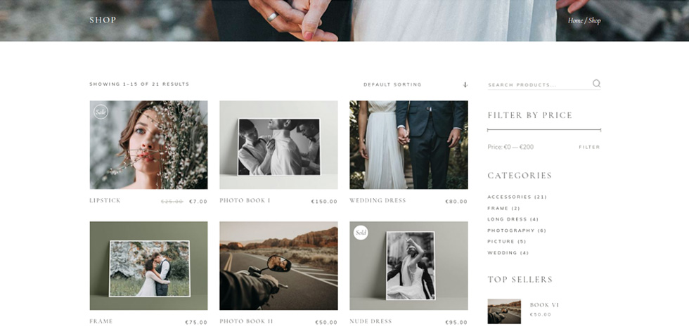 Shop page
