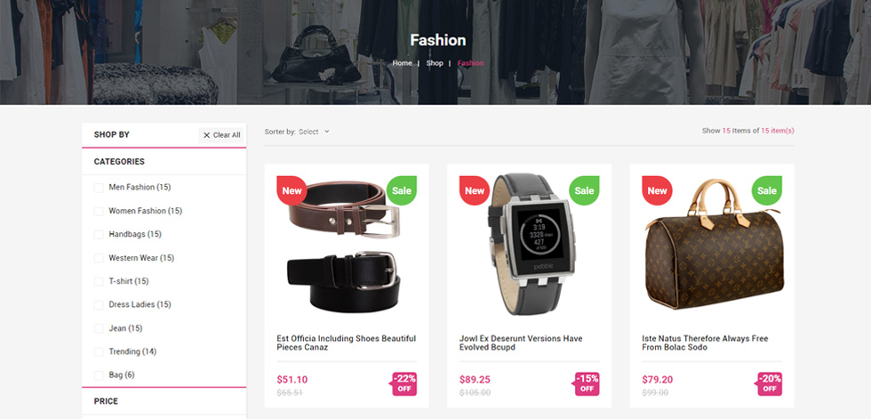 Category page