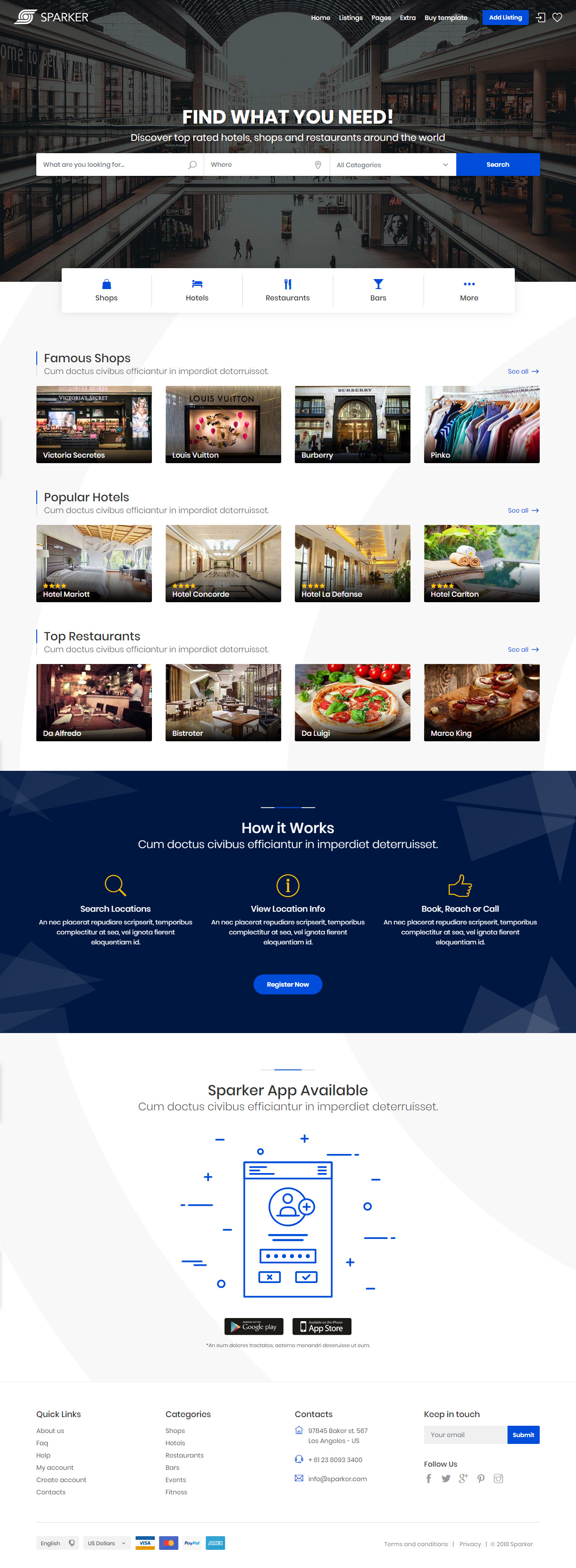 Sparker HTML5 Directory and Listing Templates
