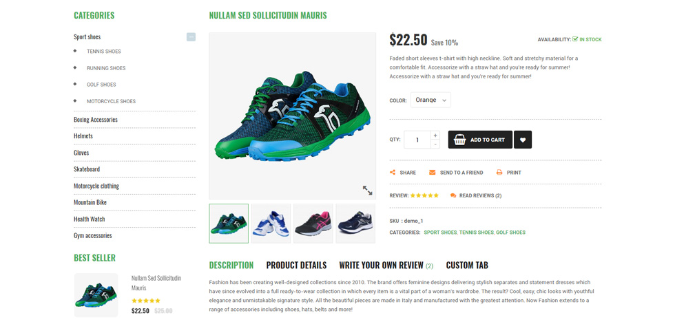 Product page