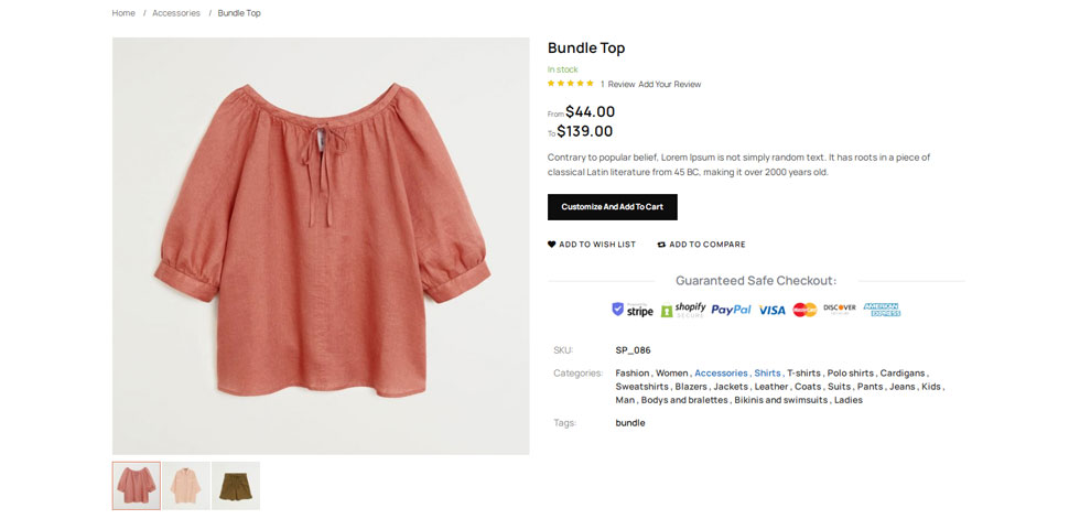 Product page