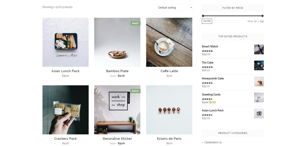 Shop page