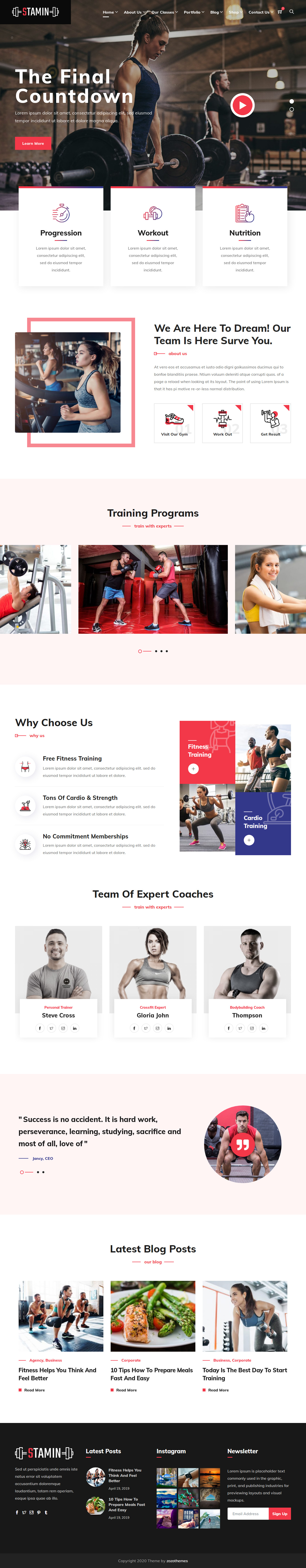 Stamin WordPress Fitness and Gym Themes