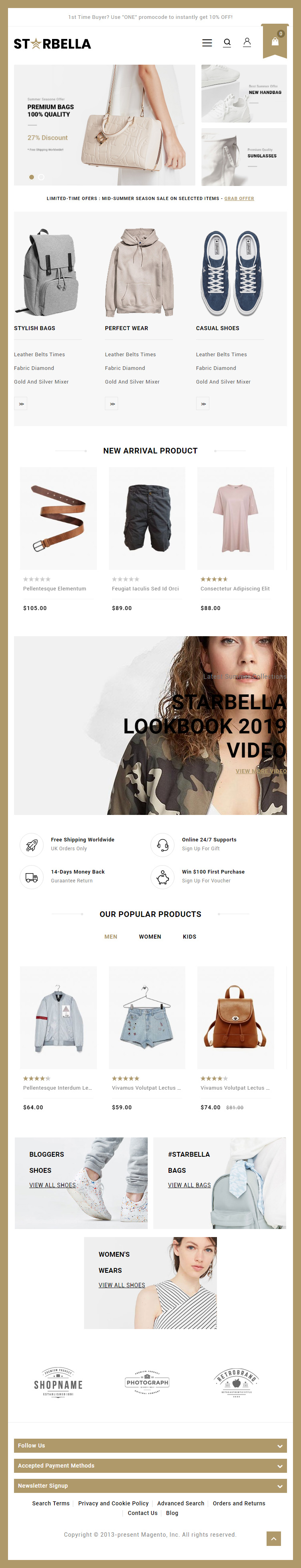 StarBella – Premium Responsive Multipurpose Magento 2 Theme theme — Tablet preview