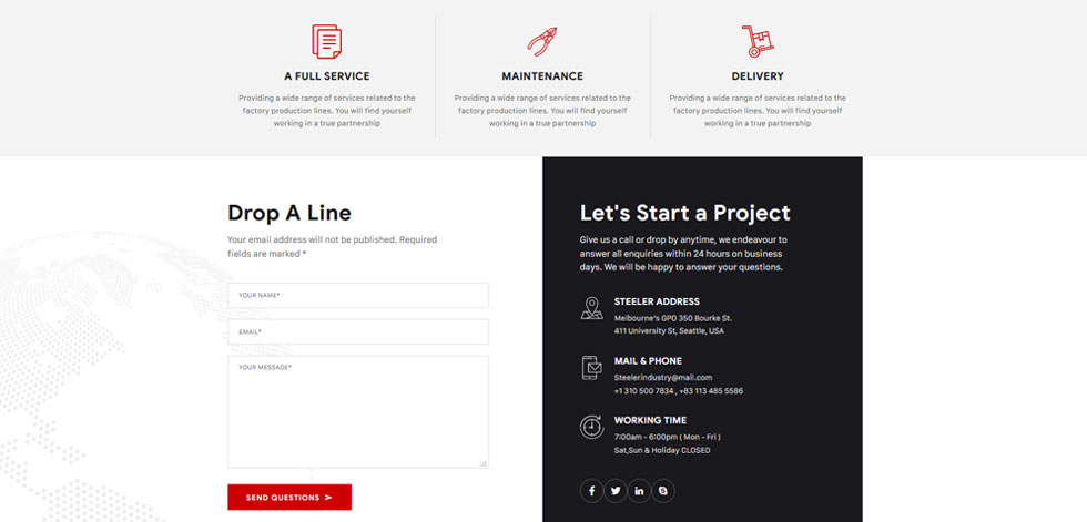 Contact page
